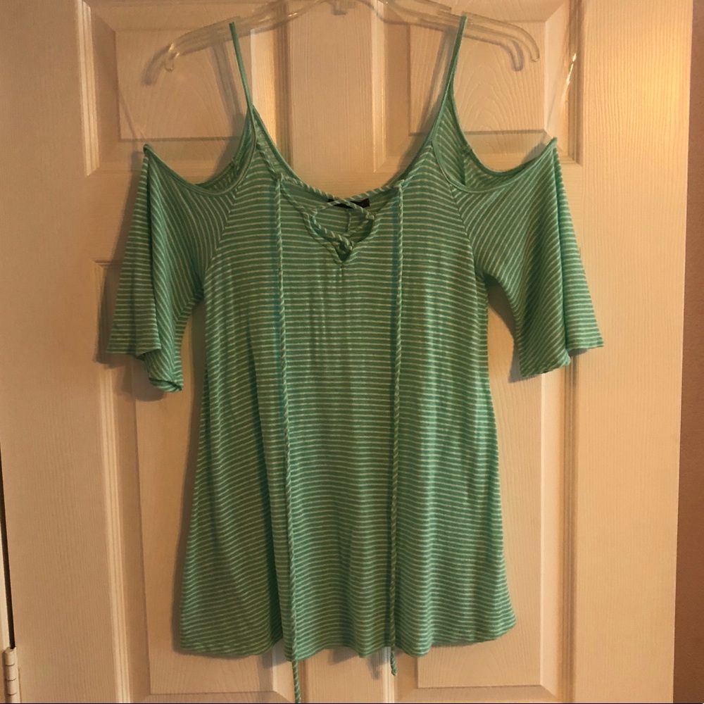 Spaghetti Strap Cold Shoulder Top
